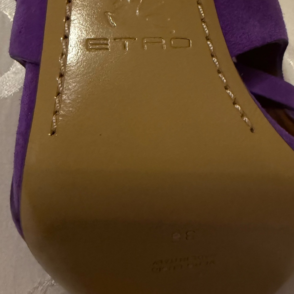 Etro Purple Lace-Up Suede High-Heel Sandals - Picture 11 of 13